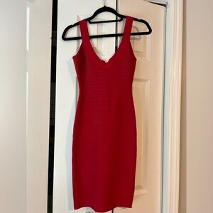 Gorgeous Lipstick Red Size Small Herve Ledger Bodycon Dress Style: Sydney